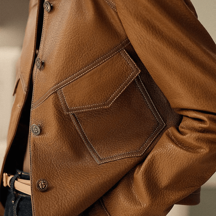 Women's Jacket — Cropped Length Button Closure With Collar