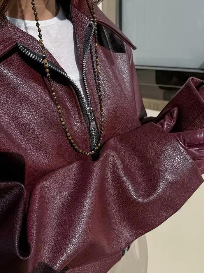 Women's Jacket — Front Zipper Closure Collared Neckline