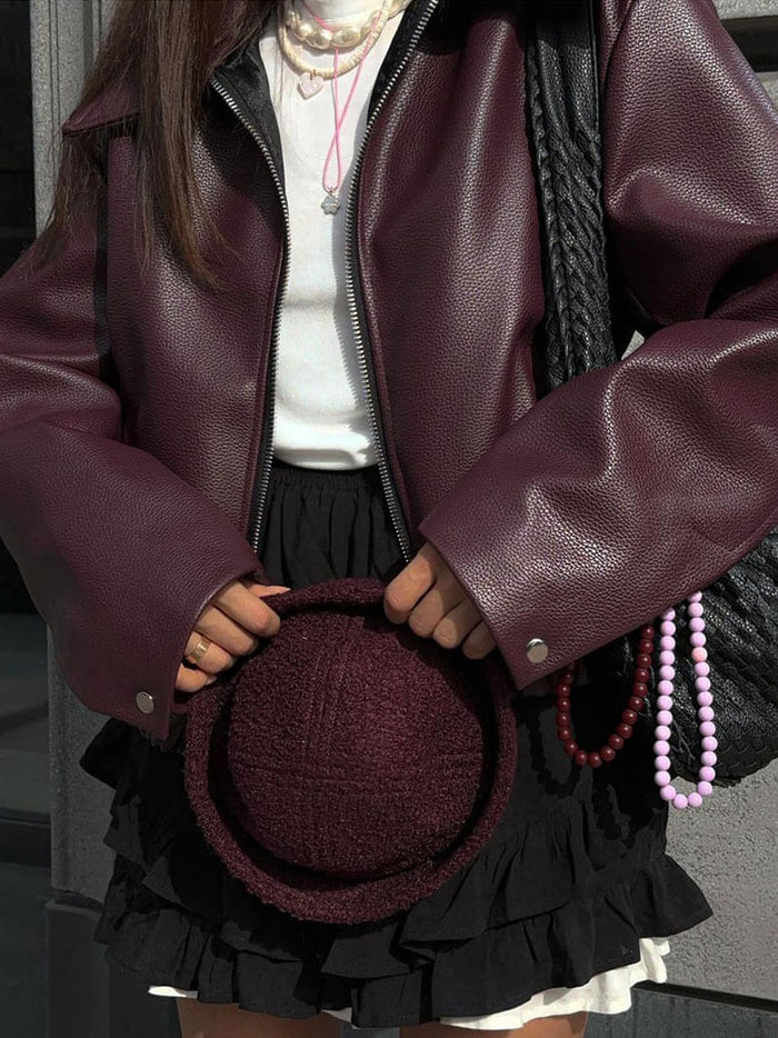 Women's Jacket — Front Zipper Closure Collared Neckline