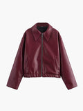 Women's Jacket — Front Zipper Closure Collared Neckline