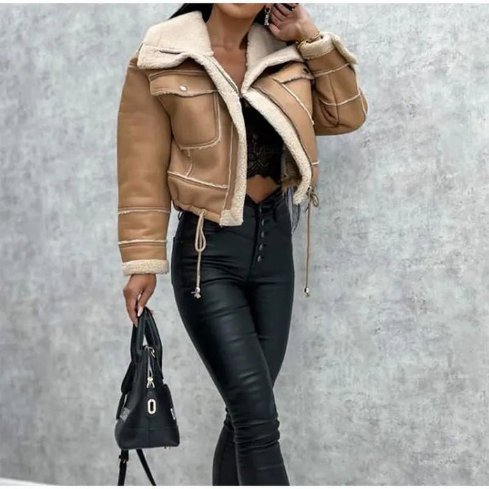 Women's Jacket — Front Zipper Closure With Fleece Lining