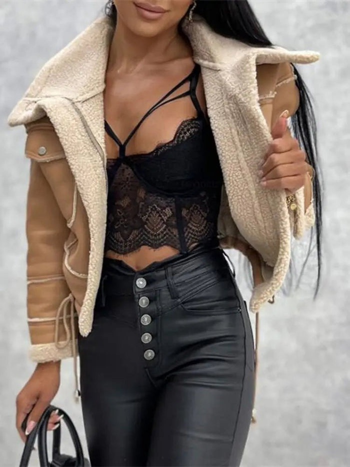 Women's Jacket — Front Zipper Closure With Fleece Lining