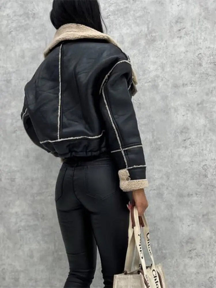 Women's Jacket — Front Zipper Closure With Fleece Lining