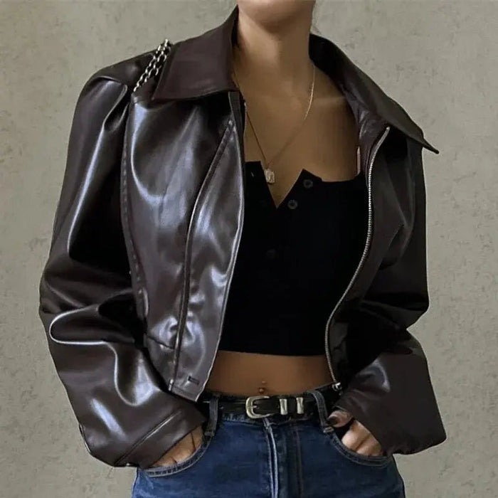 Women's Jacket — Oversized Fit Zipper Closure Casual Style