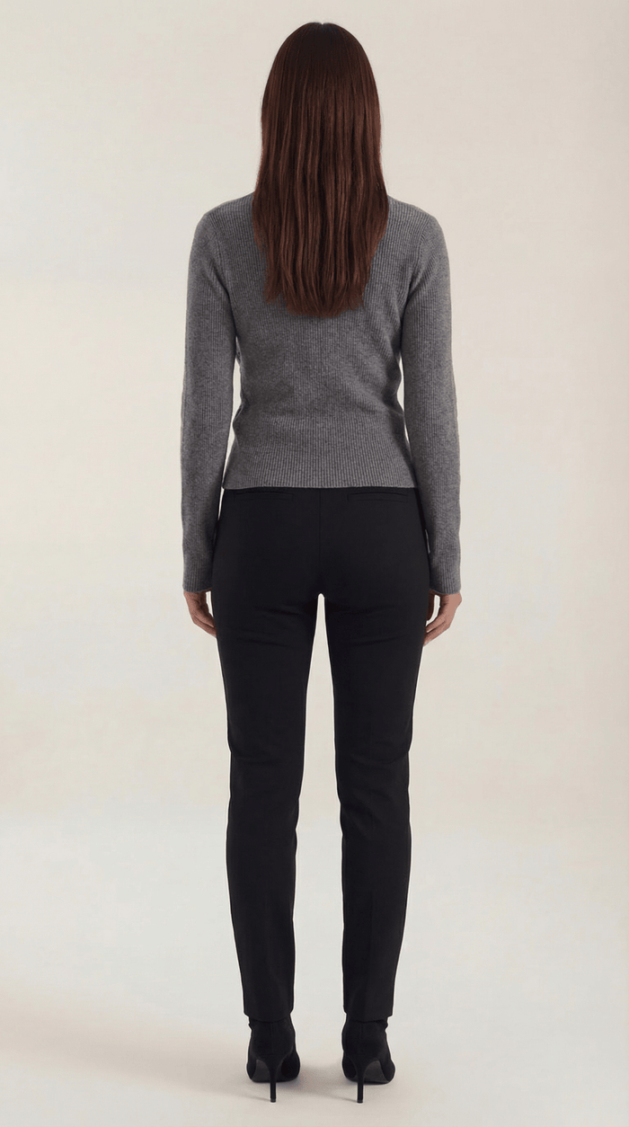 Women's Jumper — Close Fit Wrap Neckline Collar Design