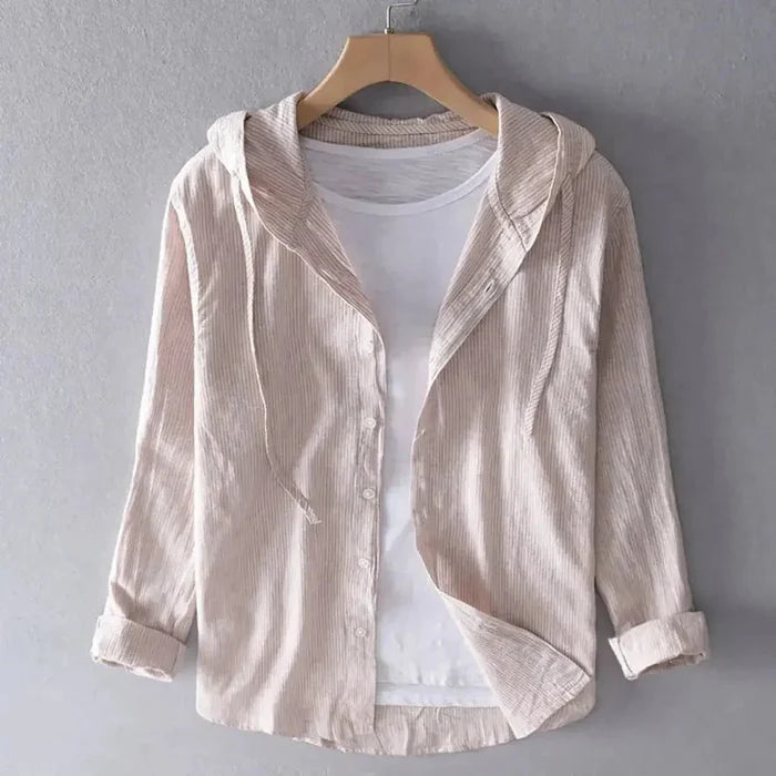 Women's Linen Shirt - Regular Fit Long Sleeve Button Closure