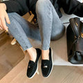 Women's Loafers — Slip-On Flat Sole Low Profile Closed Design