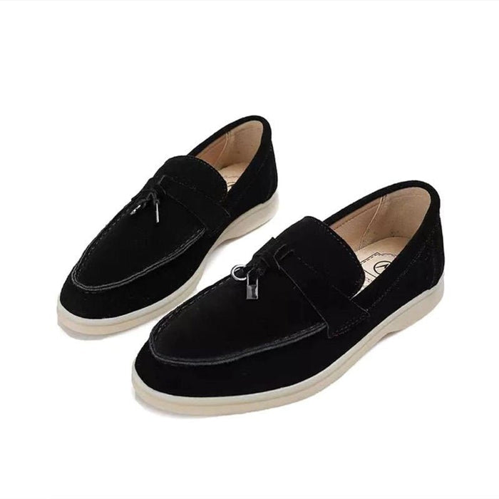 Women's Loafers — Slip-On Flat Sole Low Profile Closed Design