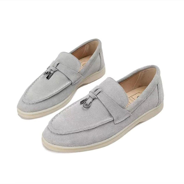 Women's Loafers — Slip-On Flat Sole Low Profile Closed Design