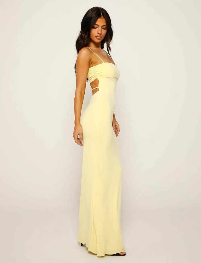 Women's Maxi Dress — Bodycon Fit Backless Sleeveless Design