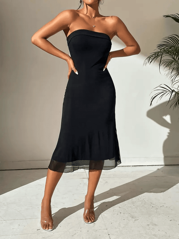 Women's Maxi Dress — Ruffle Sleeves V-Neck Lace-Up Front Design