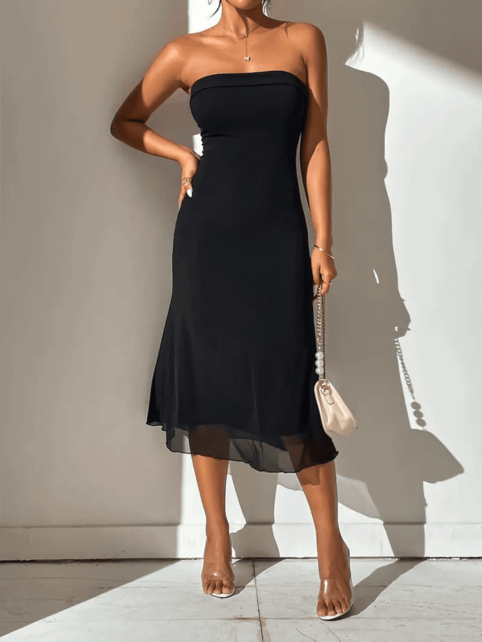 Women's Maxi Dress — Ruffle Sleeves V-Neck Lace-Up Front Design