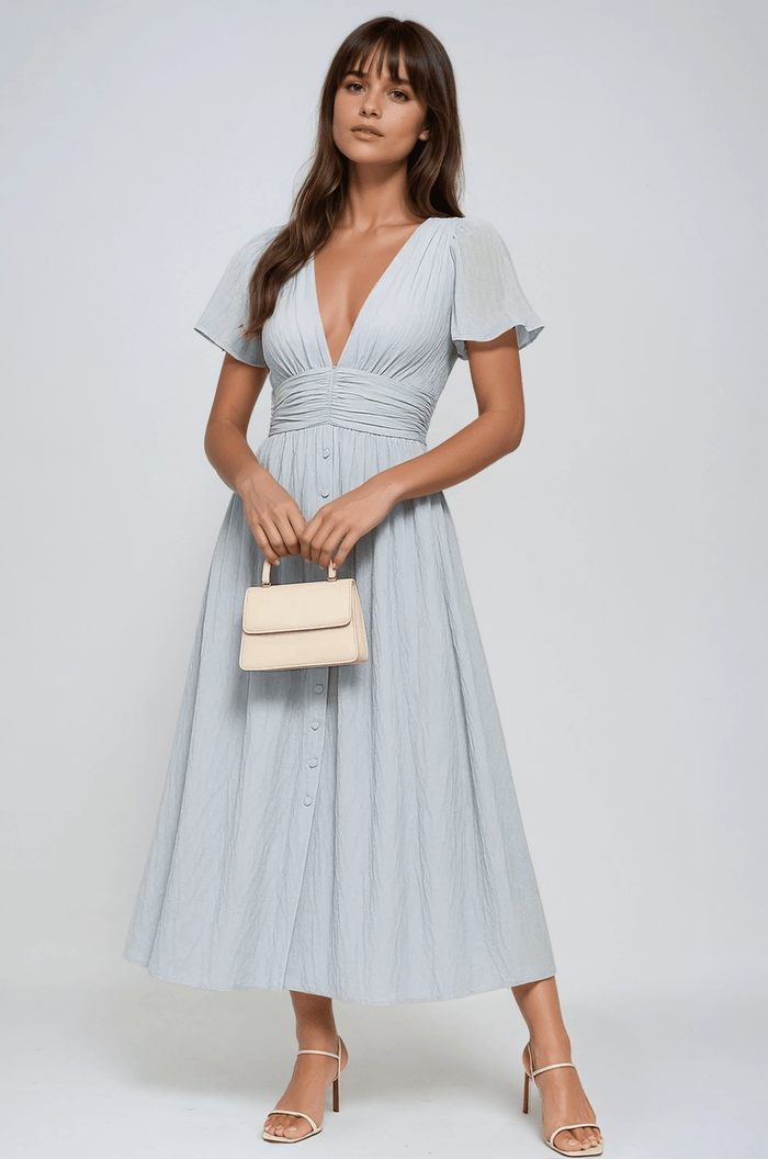Women's Maxi Dress — Short Sleeve Relaxed Fit Casual Design