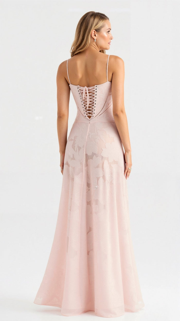 Women's Maxi Dress — Spaghetti Strap Corset Bodice Design