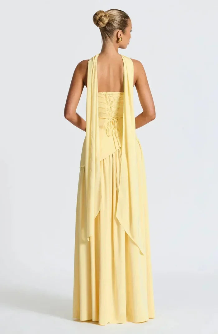 Women's Maxi Dress — Strapless High Slit Figure Hugging Fit
