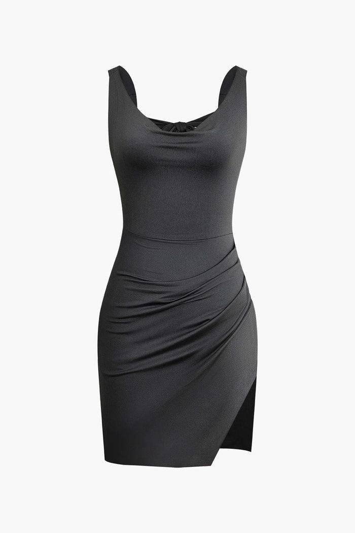 Women's Midi Dress — Sweetheart Neckline Tie Straps Flared Skirt