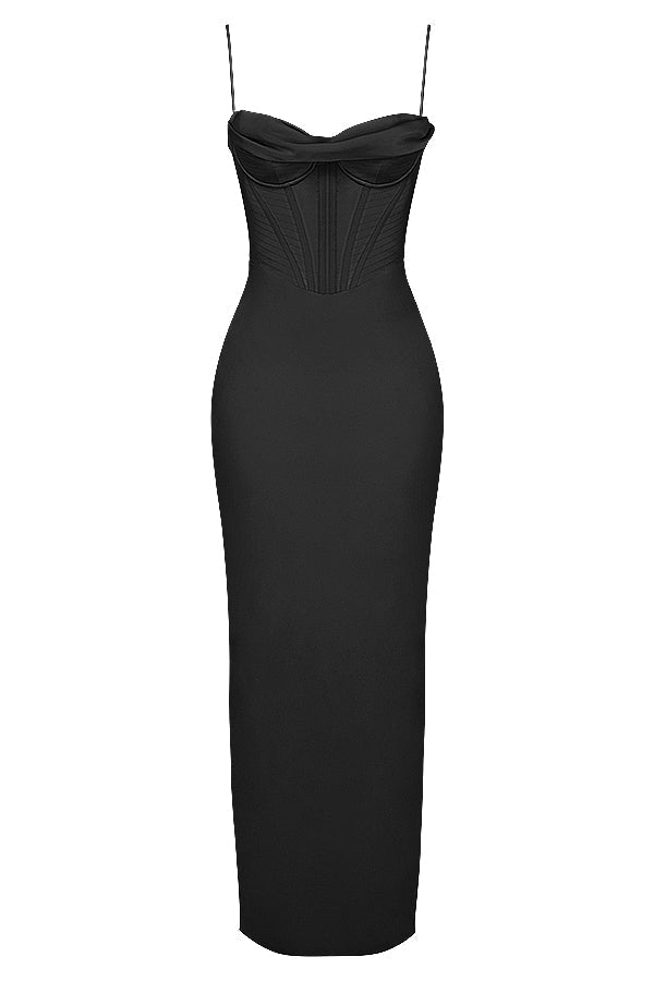 Women's Mini Dress — Bodycon Fit Pleated Tie-Back Closure