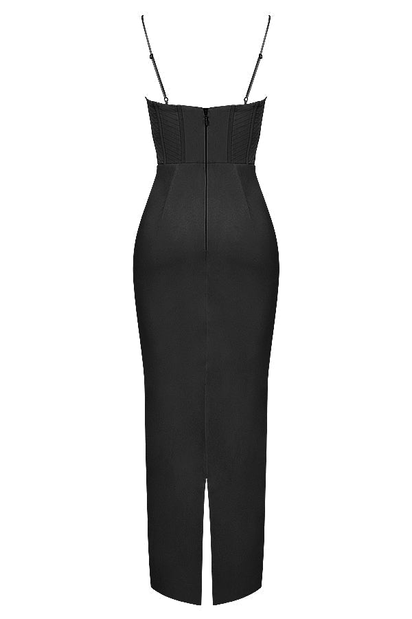 Women's Mini Dress — Bodycon Fit Pleated Tie-Back Closure
