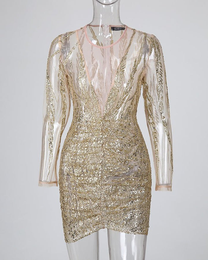 Women's Mini Dress — Bodycon Fit Ruched Detail Design