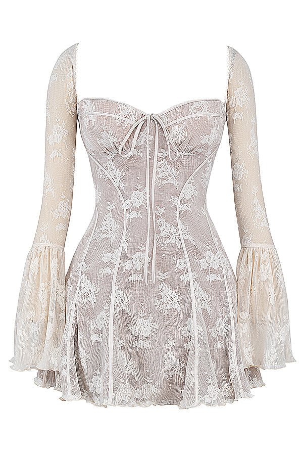Women's Mini Dress — Corset Sleeveless Lace Detail Design