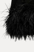 Women's Mini Dress — Fitted Cut Mini Length Feathered Border