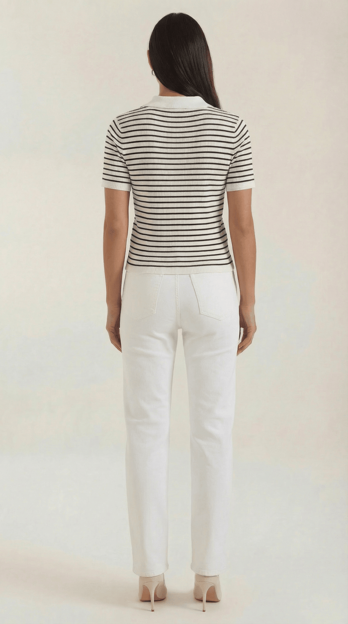 Women's Polo Shirt — Front Button Placket Collar Design