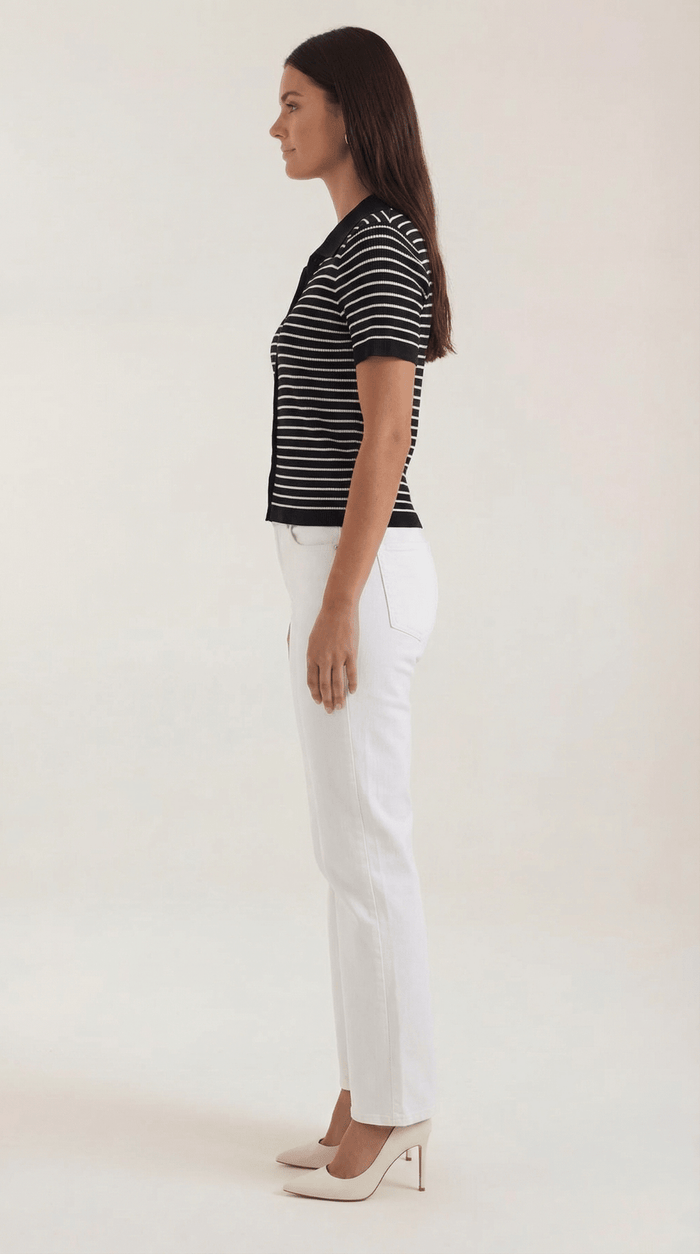 Women's Polo Shirt — Front Button Placket Collar Design