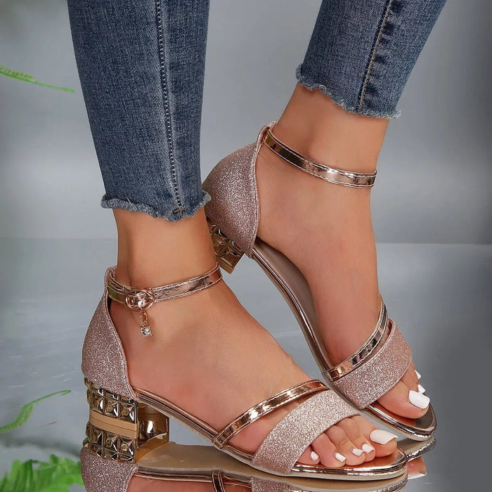 Women's Sandals — Block Heel Ankle Strap Strappy Design