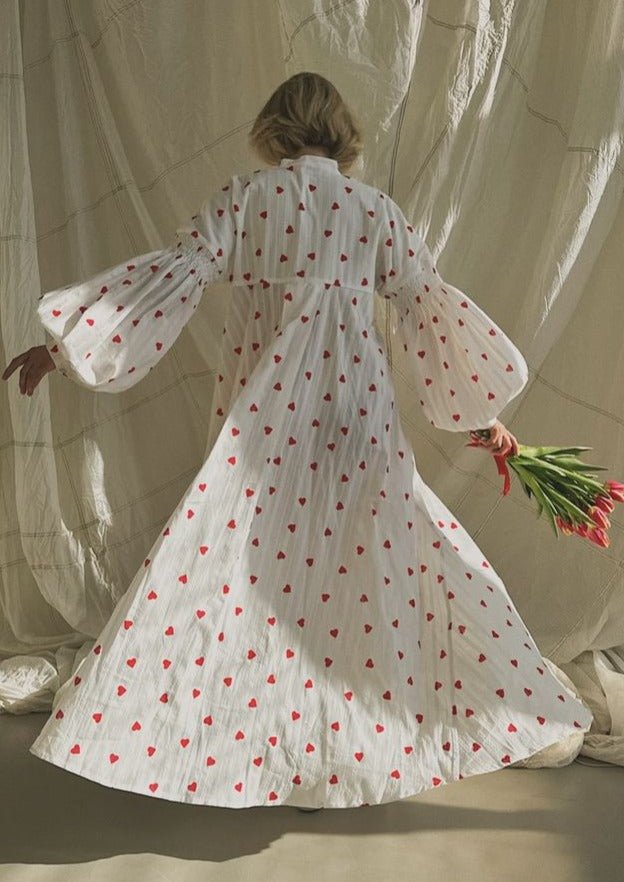 Women's Shirt Dress — Oversized Fit Maxi Length Embroidered
