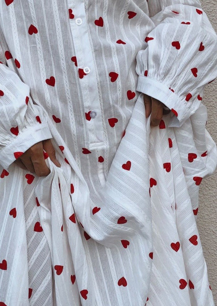 Women's Shirt Dress — Oversized Fit Maxi Length Embroidered