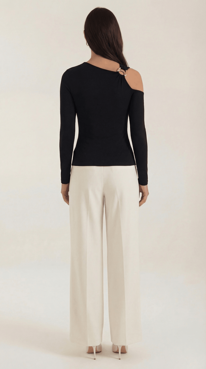 Women's Top — Sleeveless One Shoulder Asymmetric Neckline