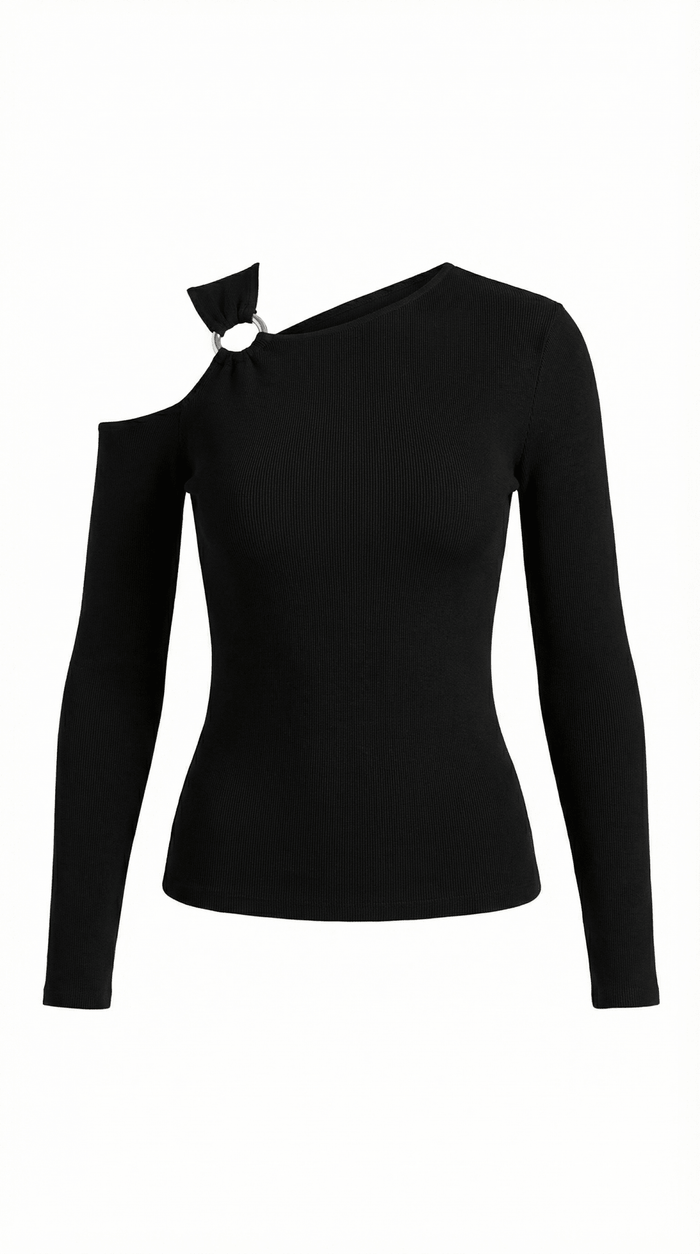 Women's Top — Sleeveless One Shoulder Asymmetric Neckline