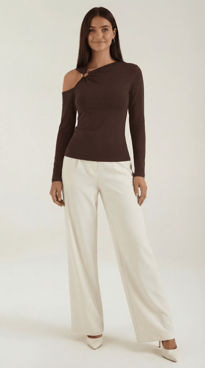 Women's Top — Sleeveless One Shoulder Asymmetric Neckline