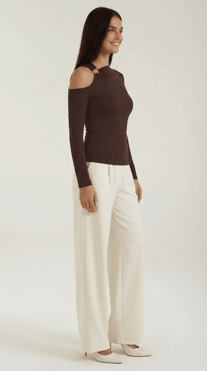 Women's Top — Sleeveless One Shoulder Asymmetric Neckline