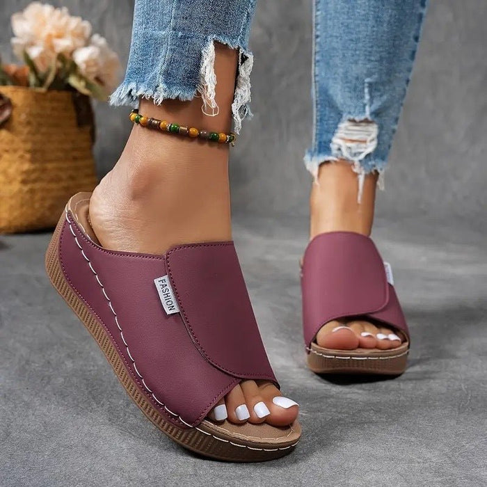 Women's Wedge Sandals — Slip-On Open Toe Platform Design