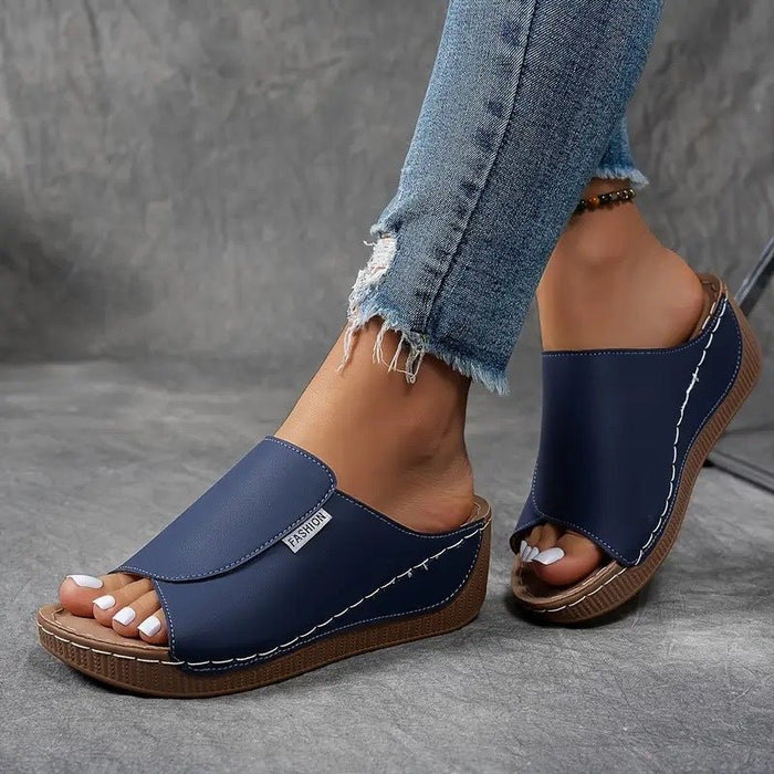 Women's Wedge Sandals — Slip-On Open Toe Platform Design