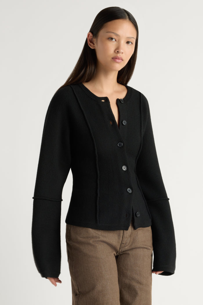May-Li | Wren Exposed-Seam Cardigan in Size Small
