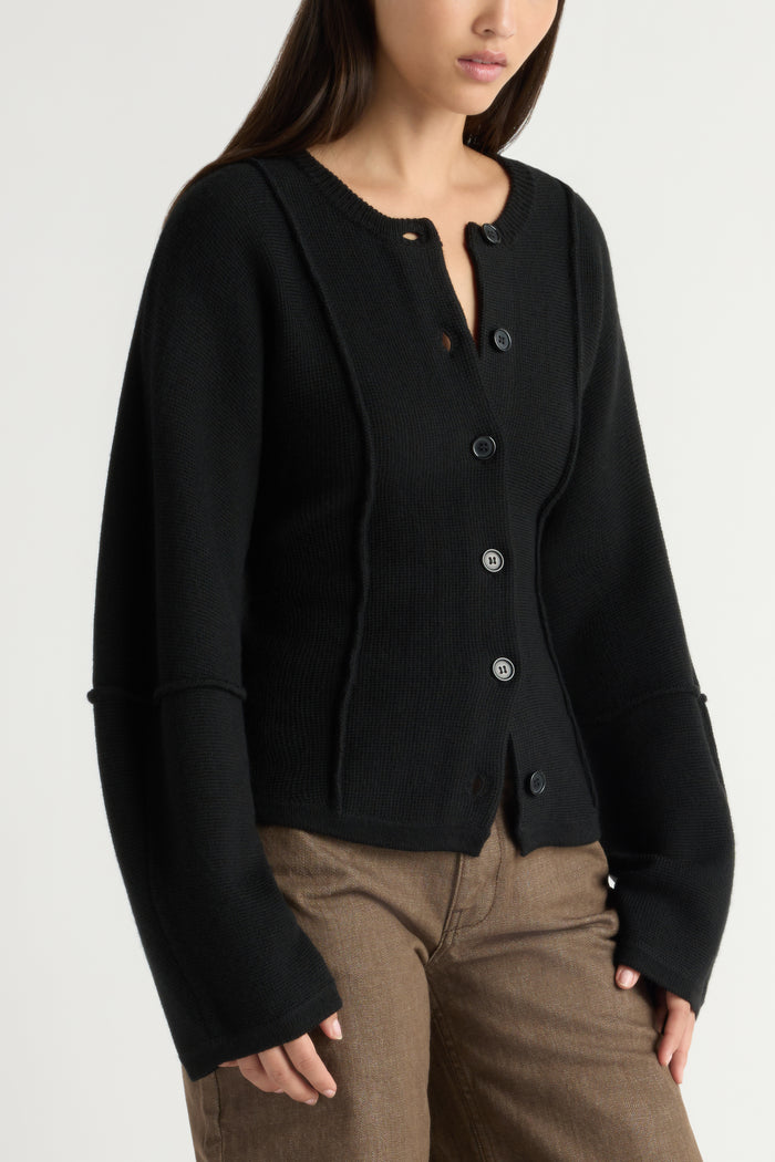 May-Li | Wren Exposed-Seam Cardigan in Size Small