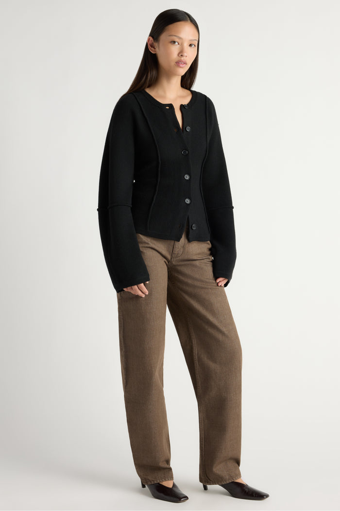 May-Li | Wren Exposed-Seam Cardigan in Size Small
