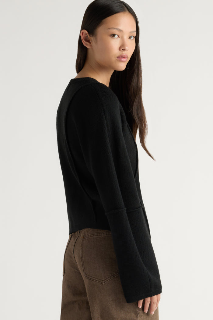 May-Li | Wren Exposed-Seam Cardigan in Size Small