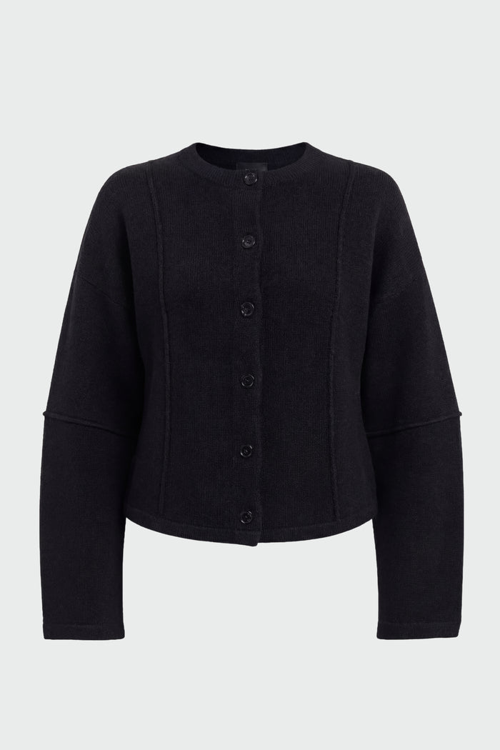 May-Li | Wren Exposed-Seam Cardigan in Size Small - Flat
