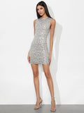 WYNELL MINI DRESS - SILVER/CHAMPAGNE
