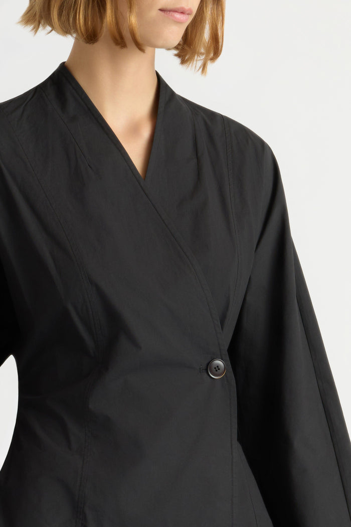 Mali | Zainab Sculpted Cotton Wrap Blouse in Size Small