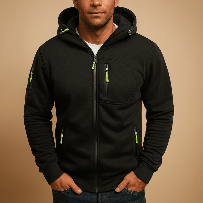Zip-Up Hoodie Men Comfortable Breathable Fit for Everyday Wear