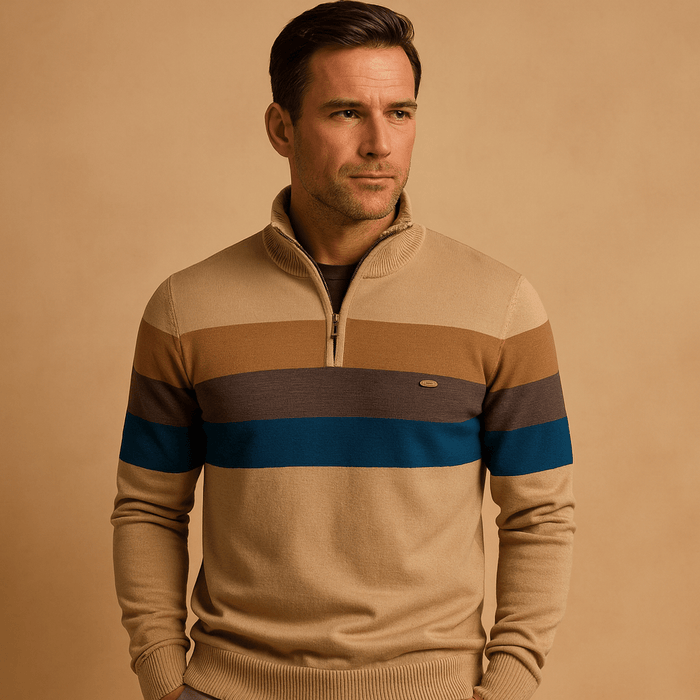 Zip-up Pullover Men Relaxed Casual Fit