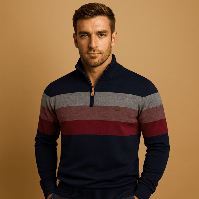 Zip-up Pullover Men Relaxed Casual Fit