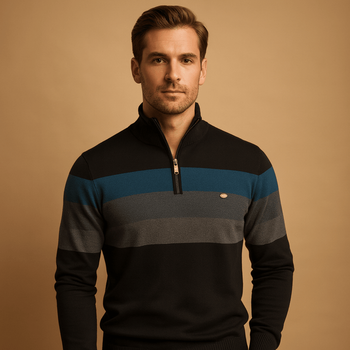 Zip-up Pullover Men Relaxed Casual Fit